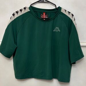 New Kappa cropped Green Shirt with White Logo